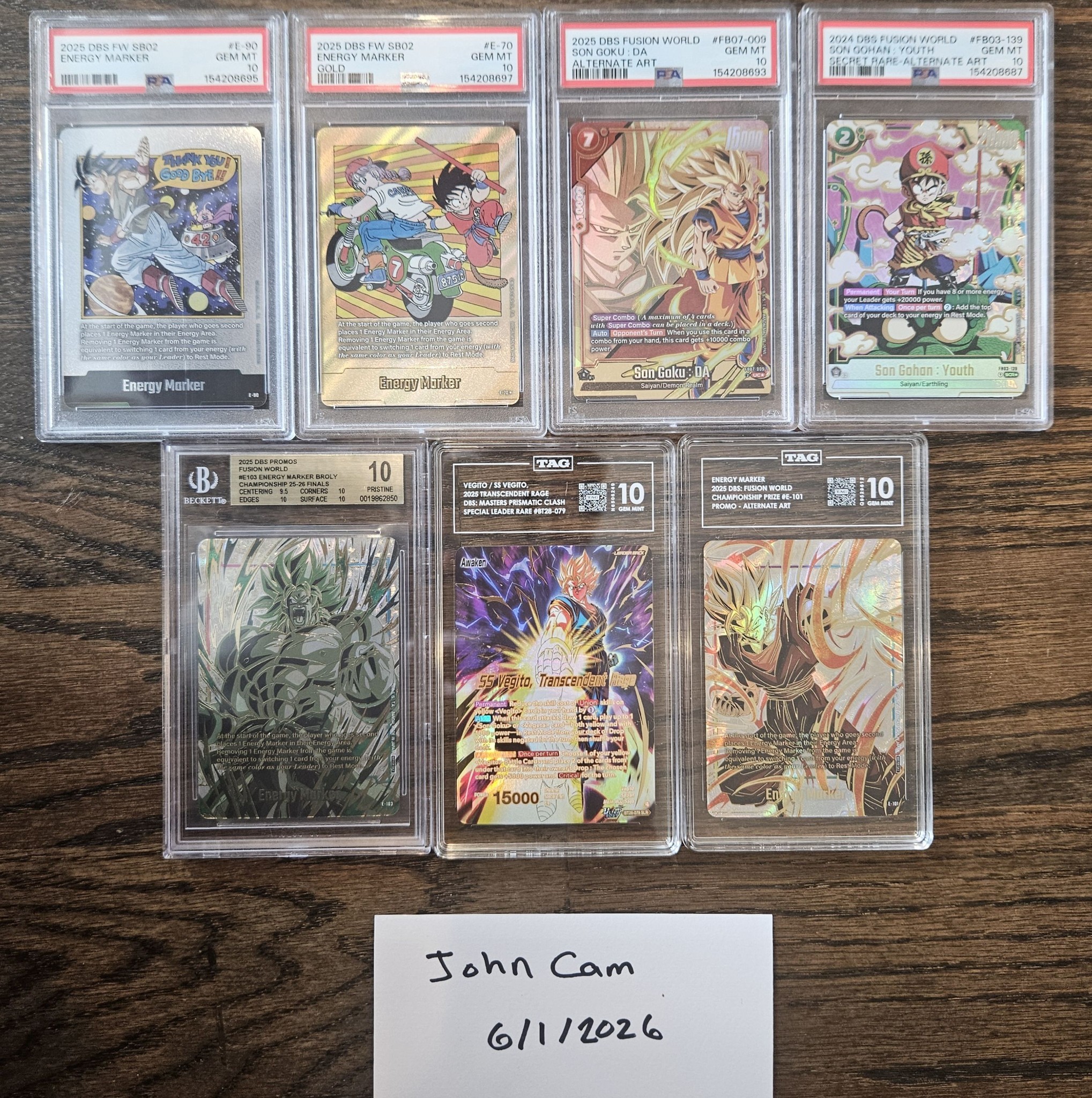 Energy Markers Gold PSA10 Sequential Set