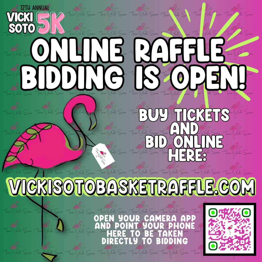 Vicki - The #VickiSoto5k basket raffle is open for bidding! Entries are ...