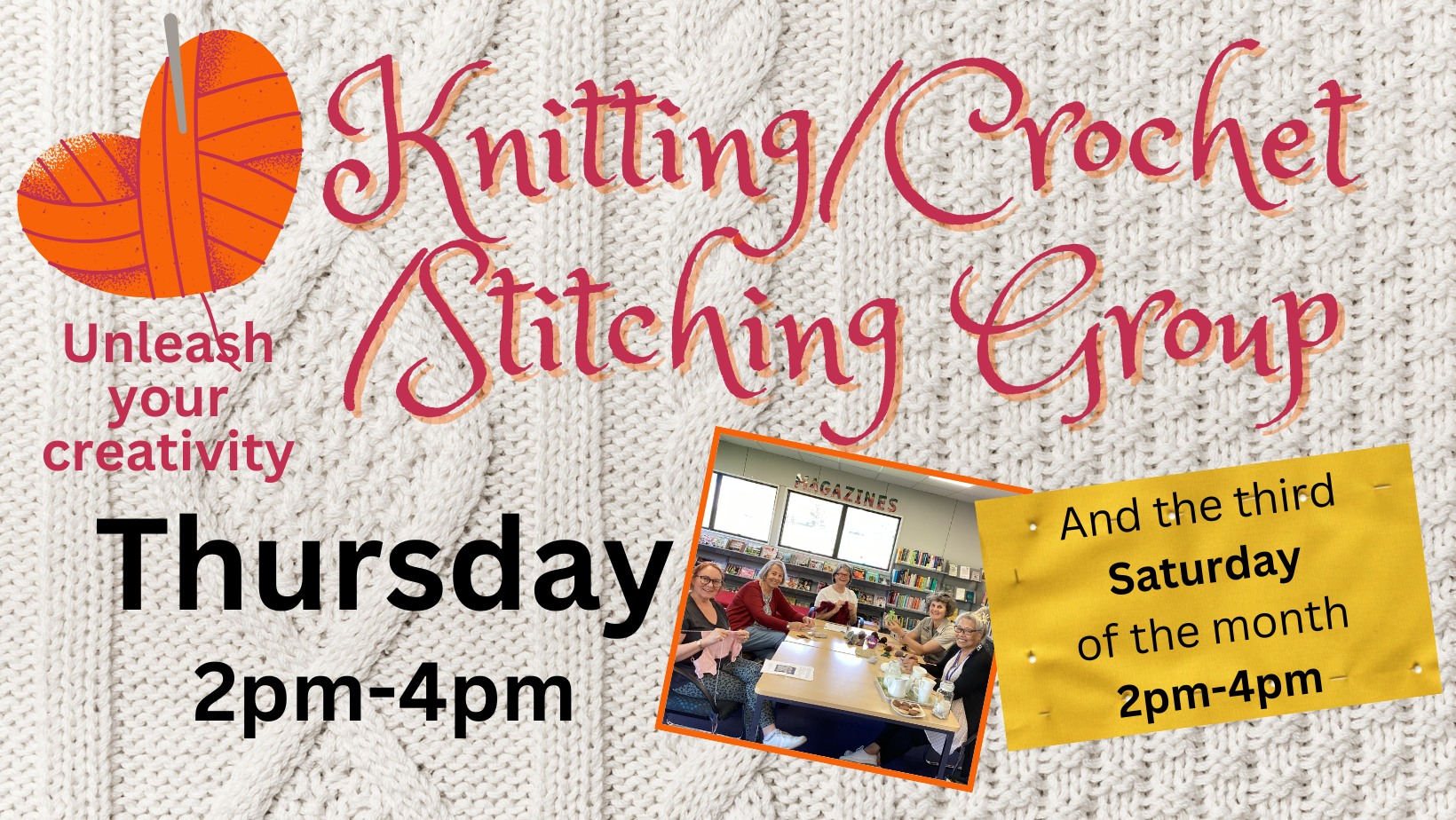 Knitting/Crochet/ Stitching Group