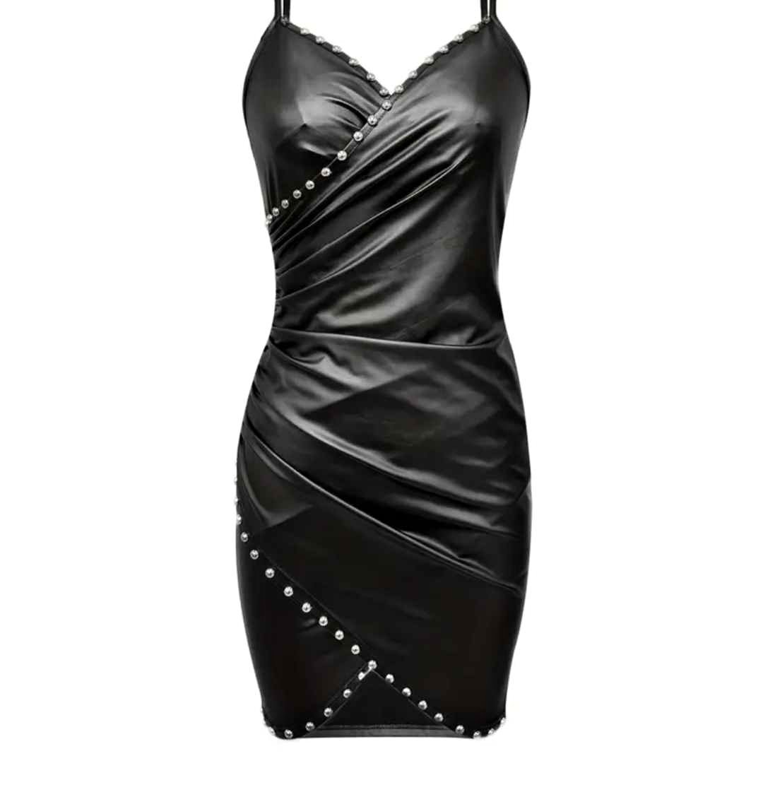 black-pvc-leather-look-dresses-dresses-warrington-england
