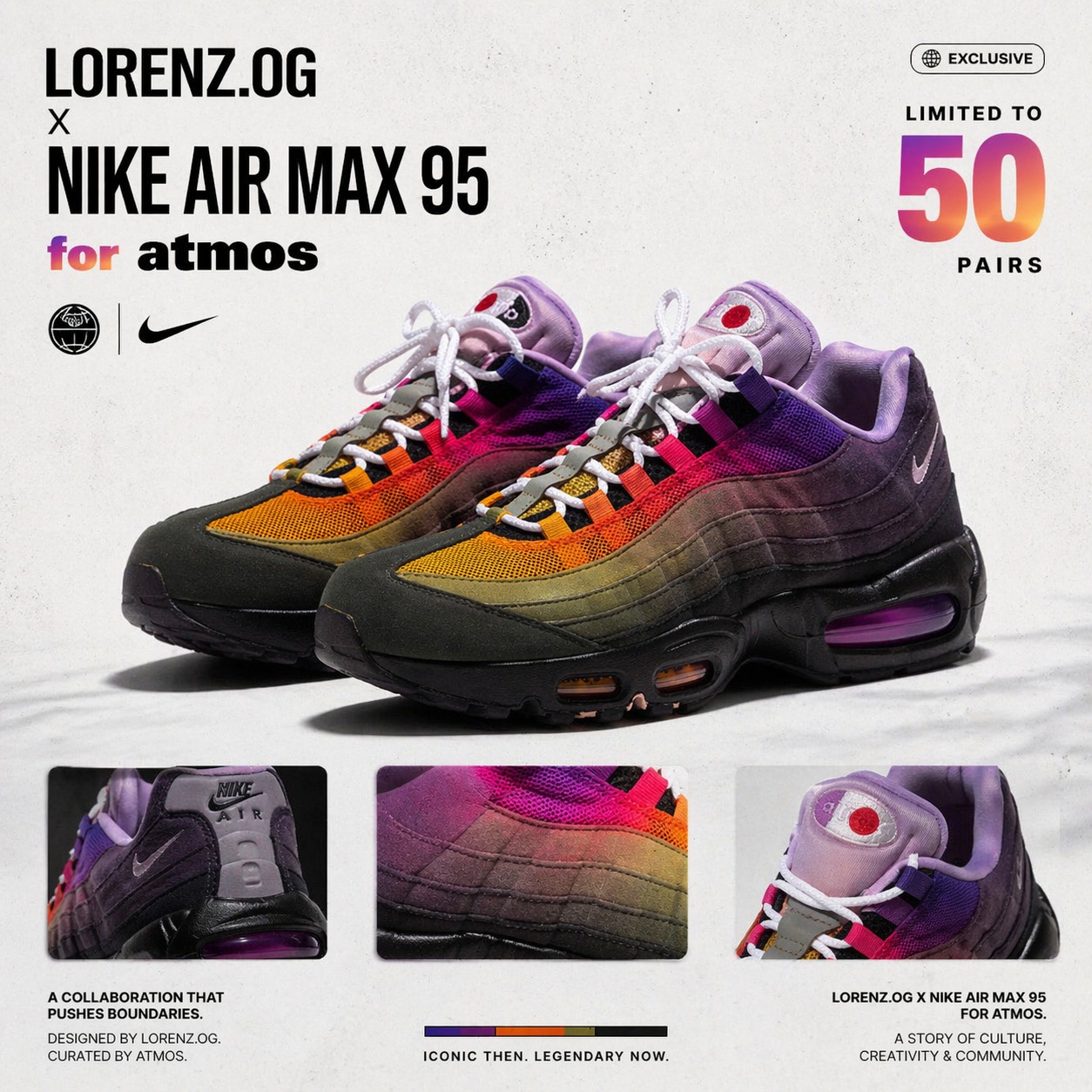 The Lorenz.OG x Nike Air Max 95 for atmos is a rare fusion of art