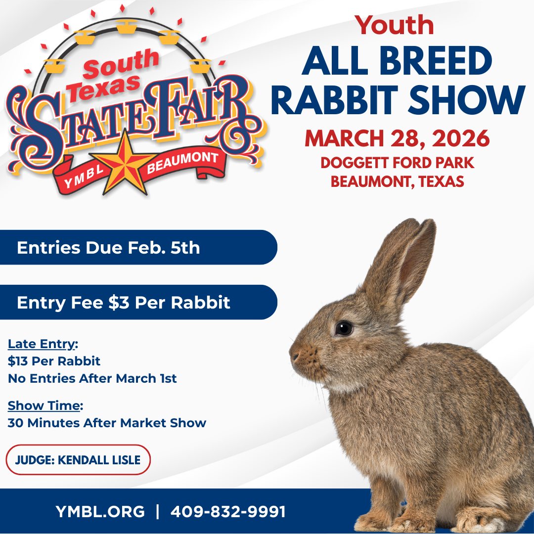 🐰 Calling All Youth Rabbit... - YMBL South Texas State Fair | Facebook