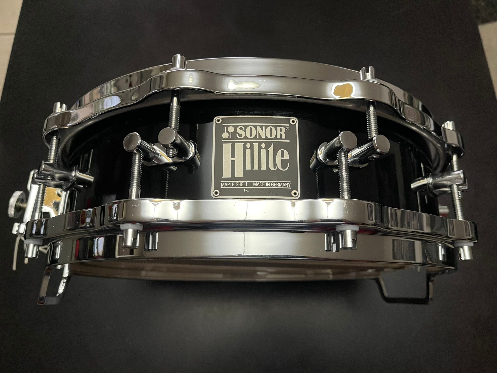 Rare Sonor Hilite HD 400 B 14x4 snare drum in black finish