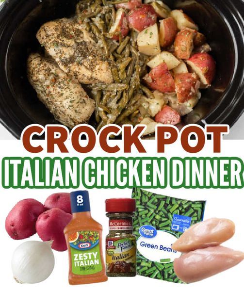 chicken green beans potatoes italian dressing crock pot Recipe. 😍The and taste amazing too. 😋 https://www.eatingonadime.com/crockpot-italian-chicken -dinner Fashionable Knit Dress