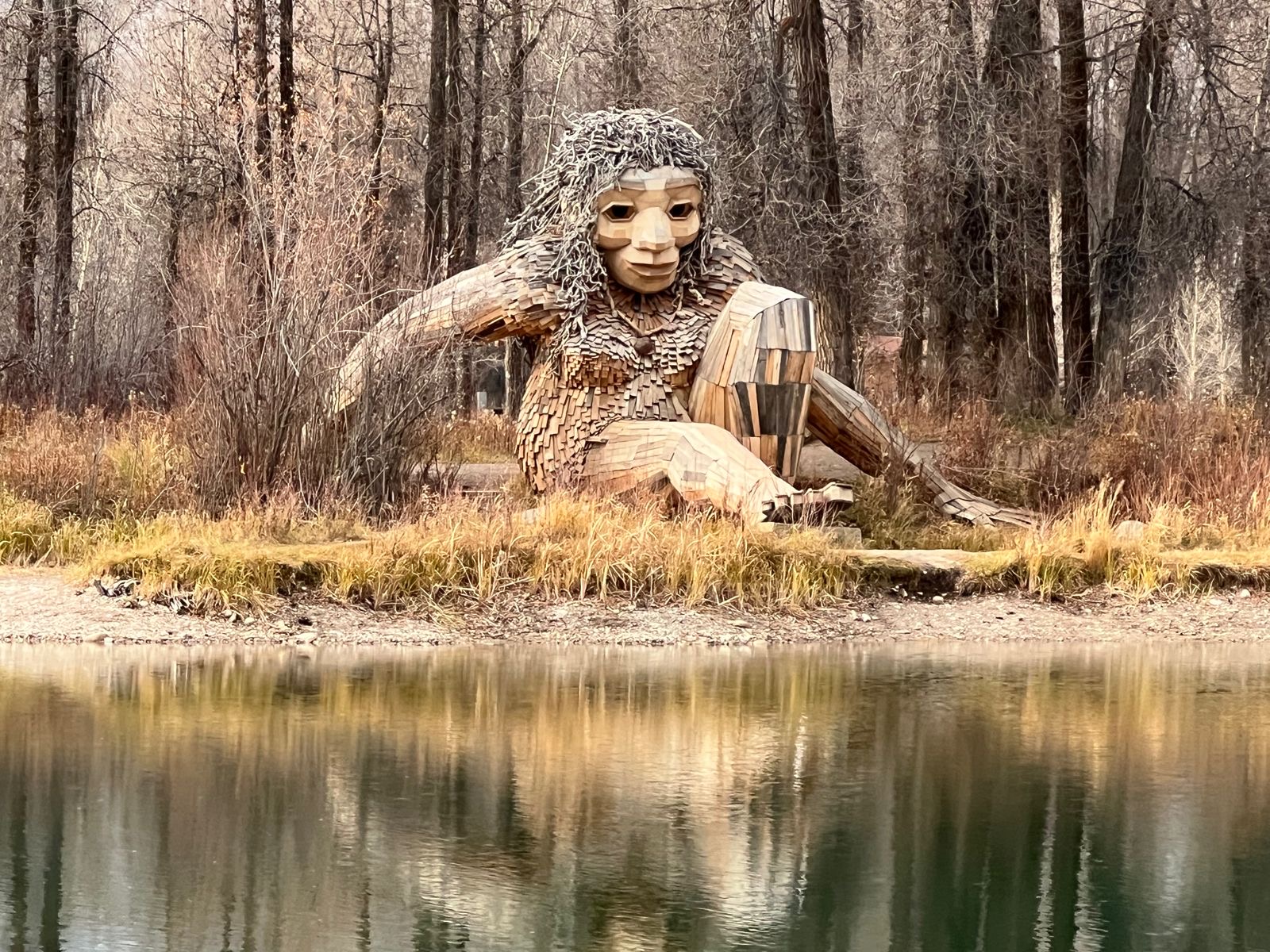Thomas Dambo's Mama Mimi troll sculpture in Jackson's R Park