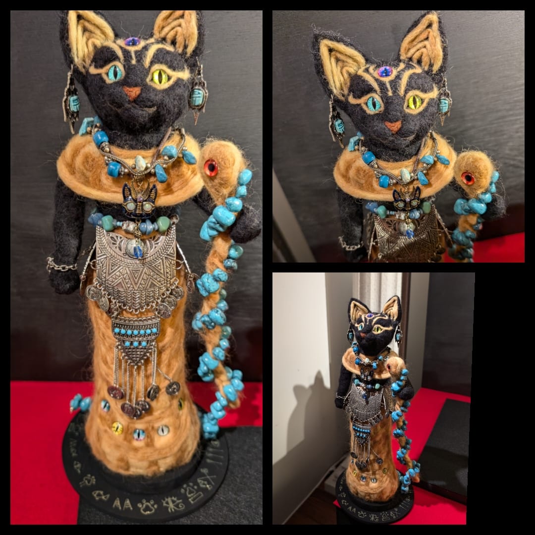 彫刻 バステト神 猫 エジプトのバステト猫像 エジプト製の大きな石の彫刻 -