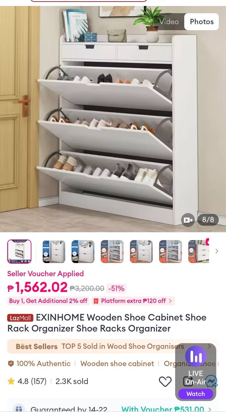 Murang bilihan ng mga furniture 😊 😊💓 | EXINHOME Shoe Cabinet Shoe Rack ...