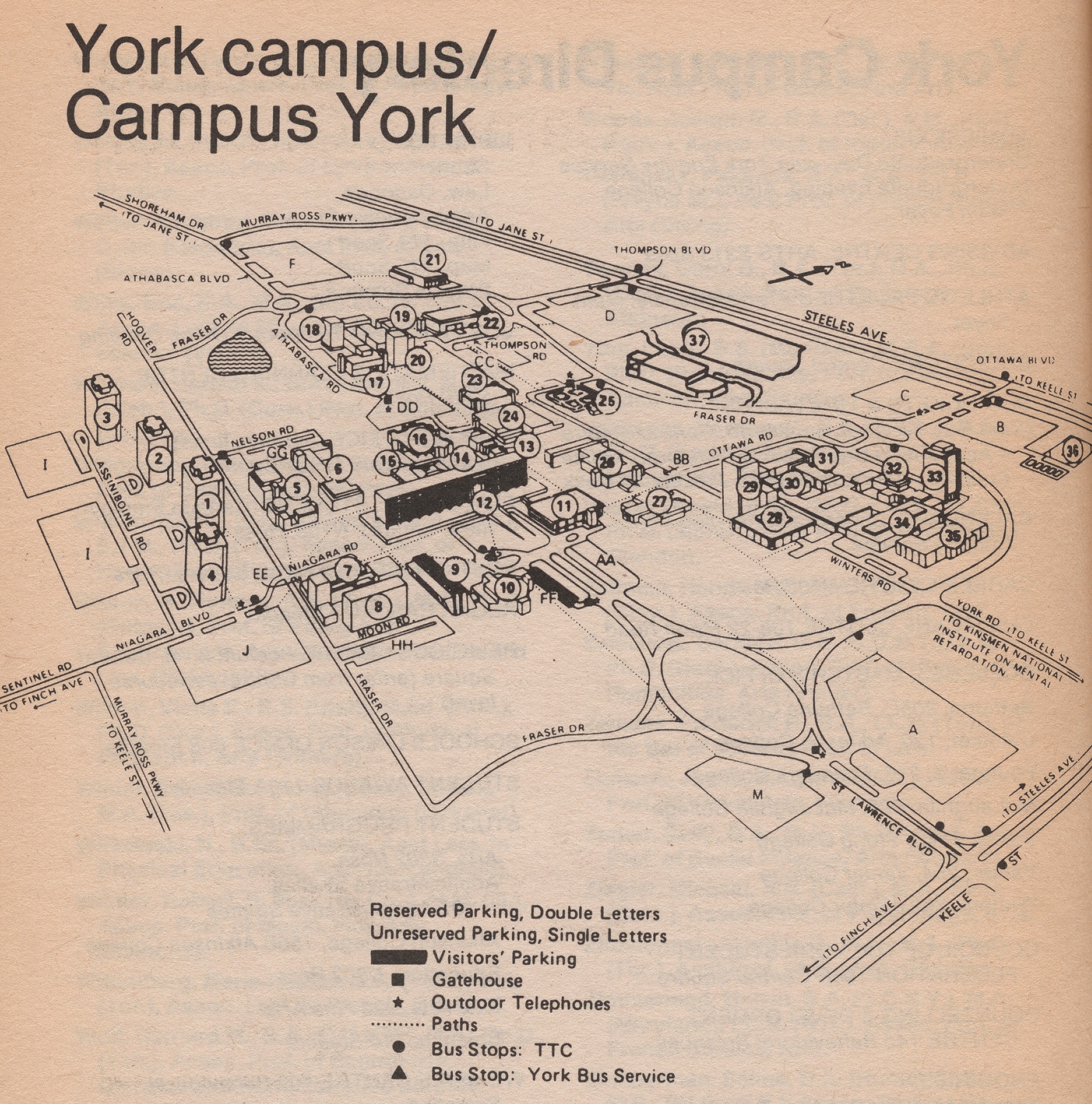 Map of campus from 1990