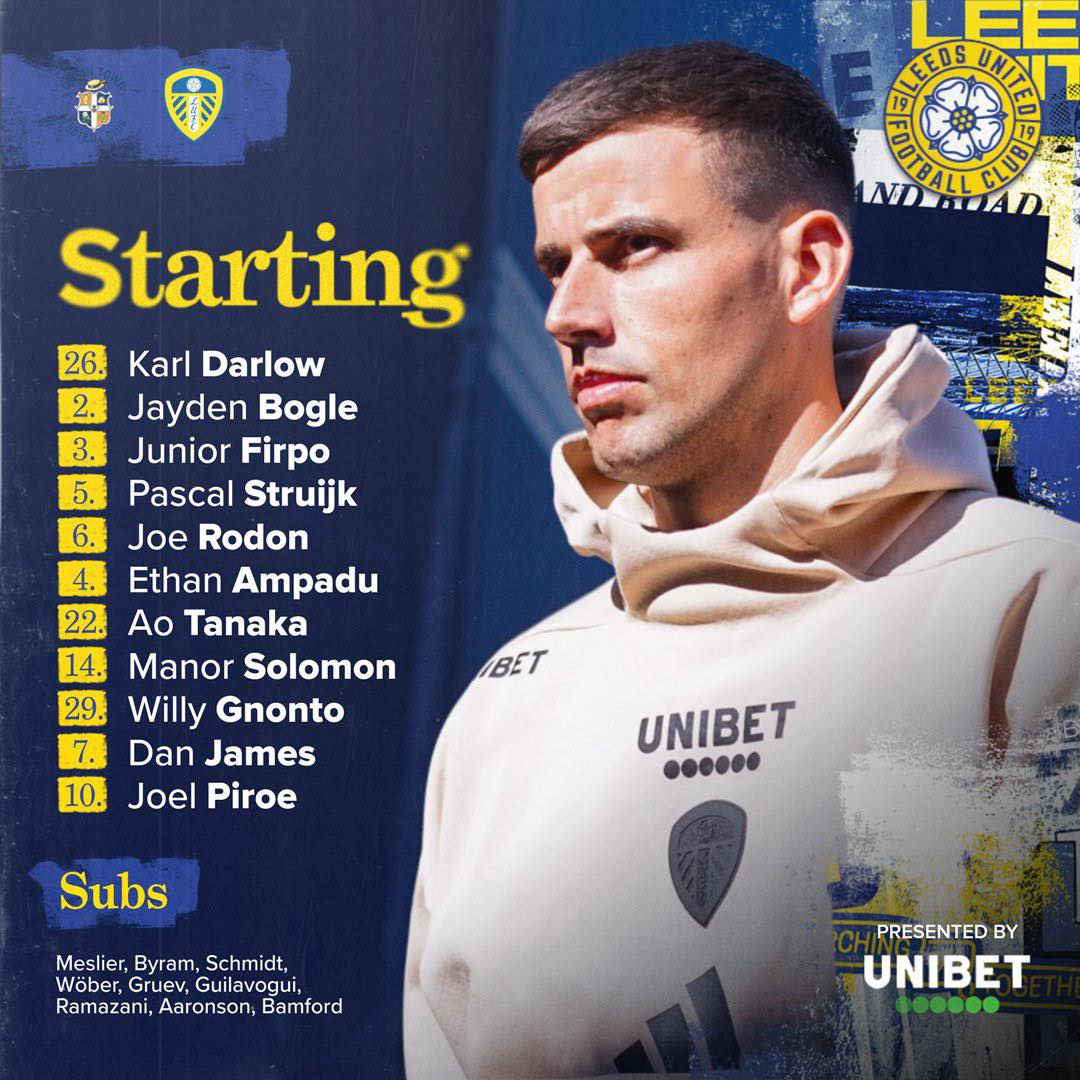รายชื่อ 11 ตัวจริง... - Leeds United Supporters Club Thailand | Facebook