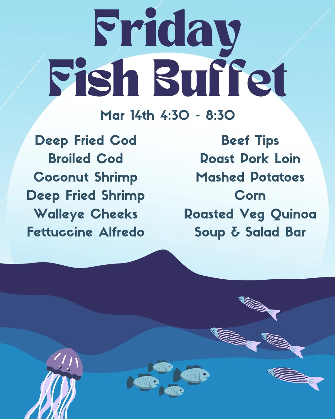 Crossroads - Happy Friday! ITS FISH BUFFET DAY!! Open for lunch now ...