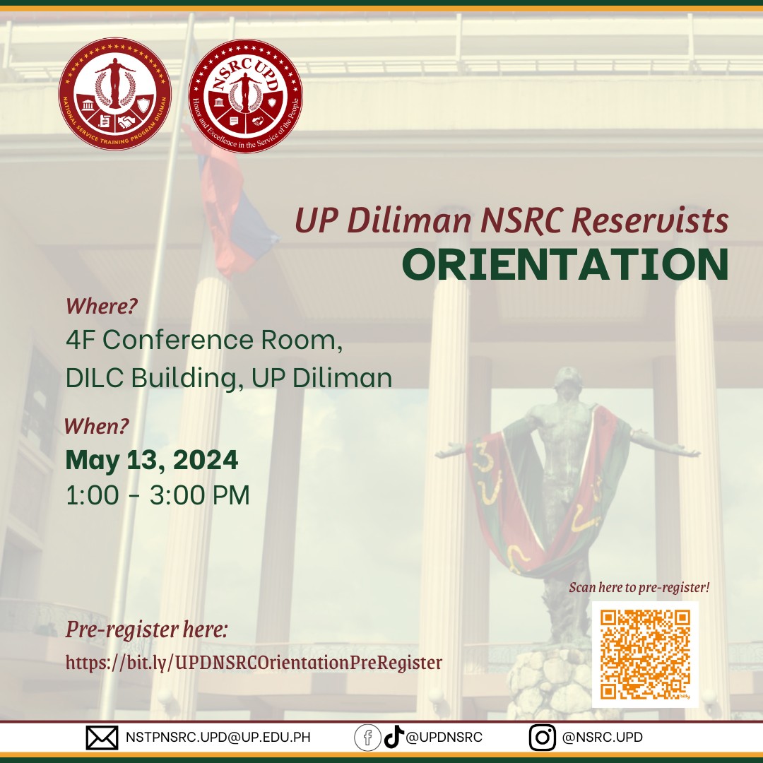 UP Diliman - The National Service Reserve Corps (NSRC) of... | Facebook