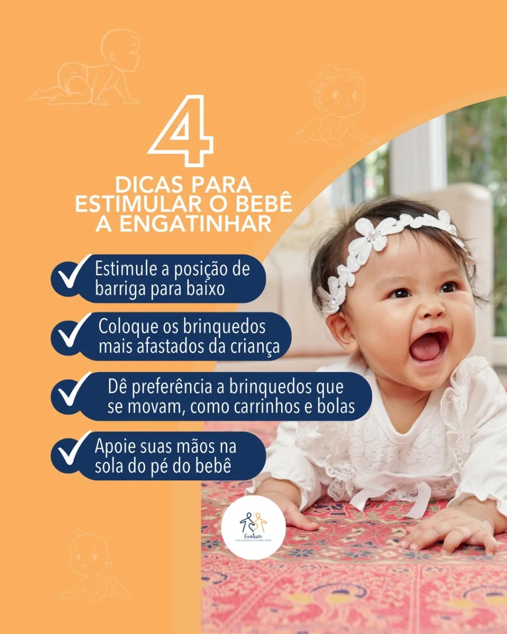 Evoluir - 🧩 Engatinhar é um marco importante no desenvolvimento do bebê ...