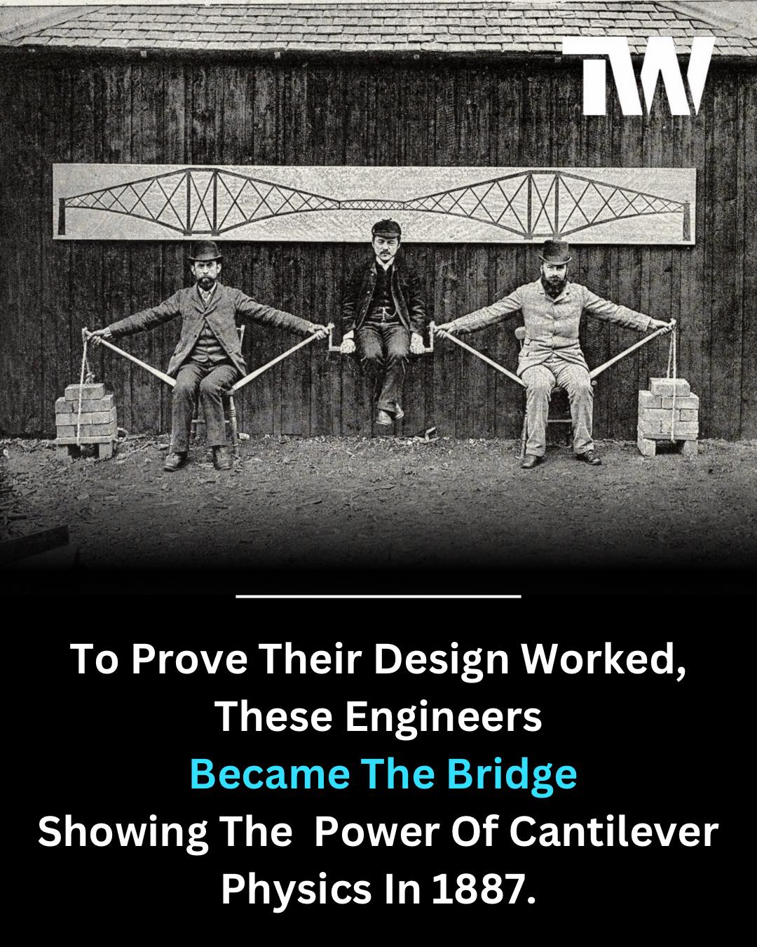 The engineers of the Forth bridge demonstrate the principles of