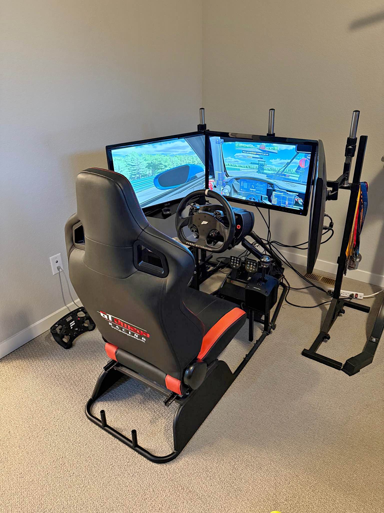 Fanatec GT Omega Sim Racing Rig Triple Monitors PC - Desktop Computers ...