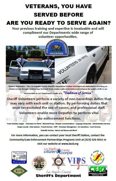Los Angeles County Sheriff's Department - Veterans, interested in being ...