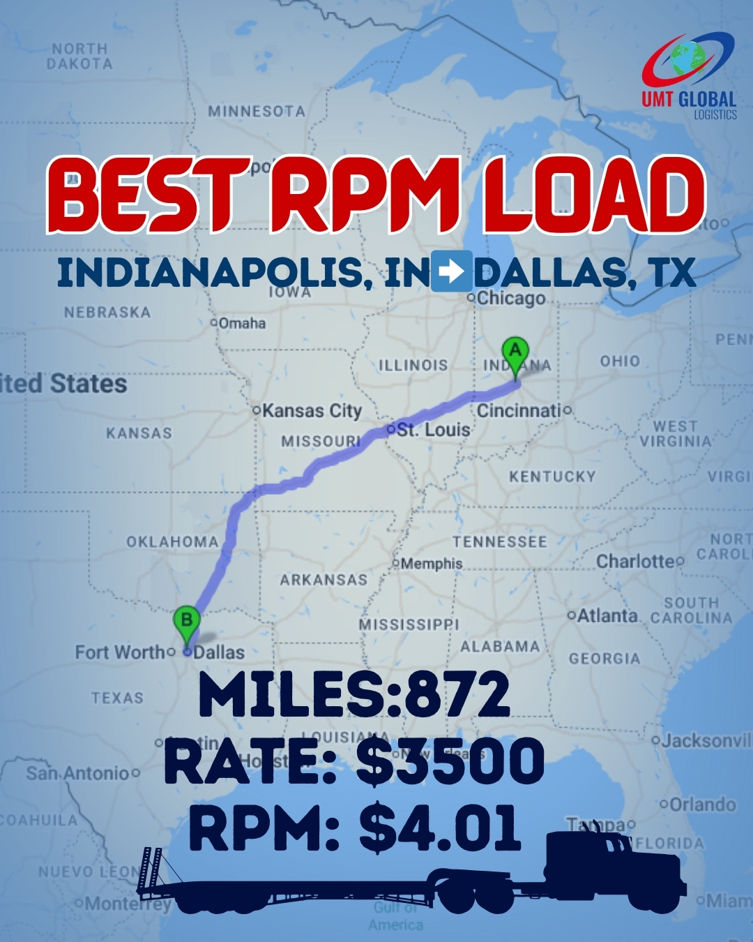 UMT - BEST RPM LOAD OF THE WEEK 🚛💰 🔥 Top-performing load booked last ...