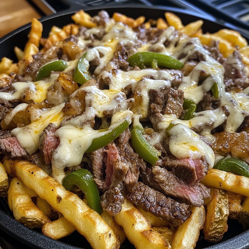 Recette Cuisine facile - Frites au fromage et steak Philly 🍟🧀🥩 ...