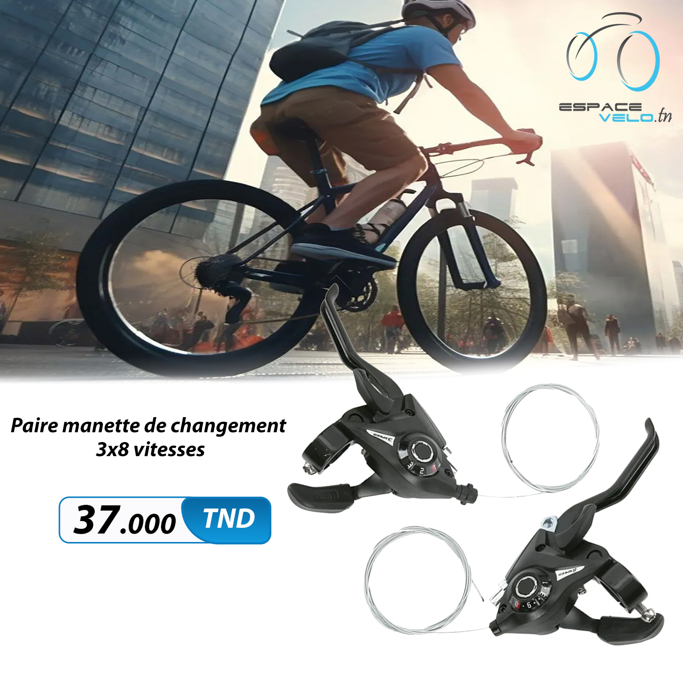 Paire De Manettes Triplex 5/6/7 Vitesses + Câbles - Neuf Pour Vélo Route