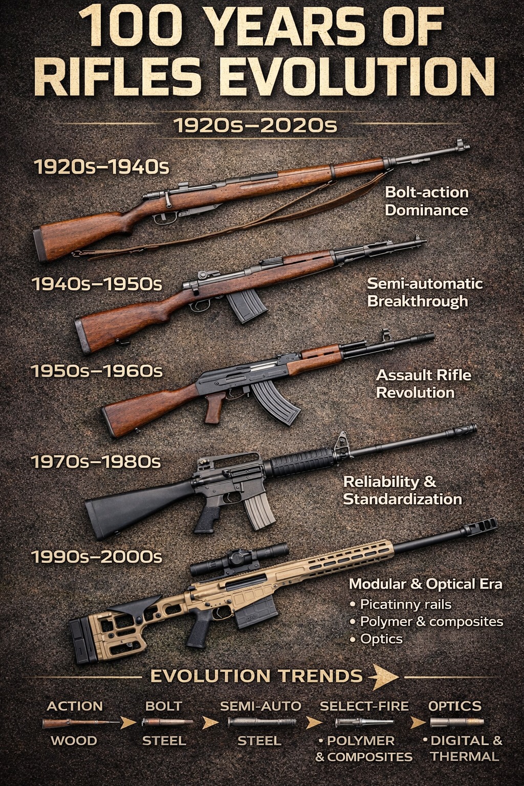 Global - 100 Years of Rifles Evolution [1920s - 2020s] : From Bolt ...