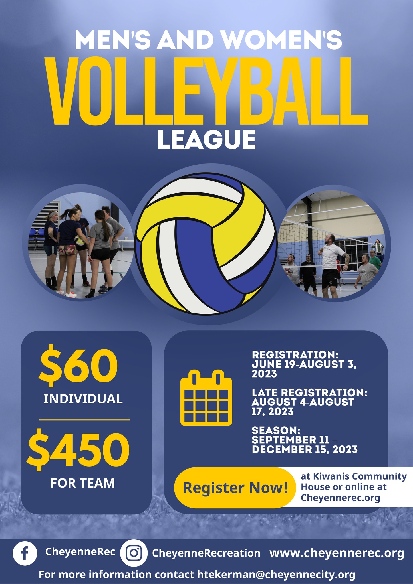 CheyenneRec - 🏐Registration is now open for Men's and...