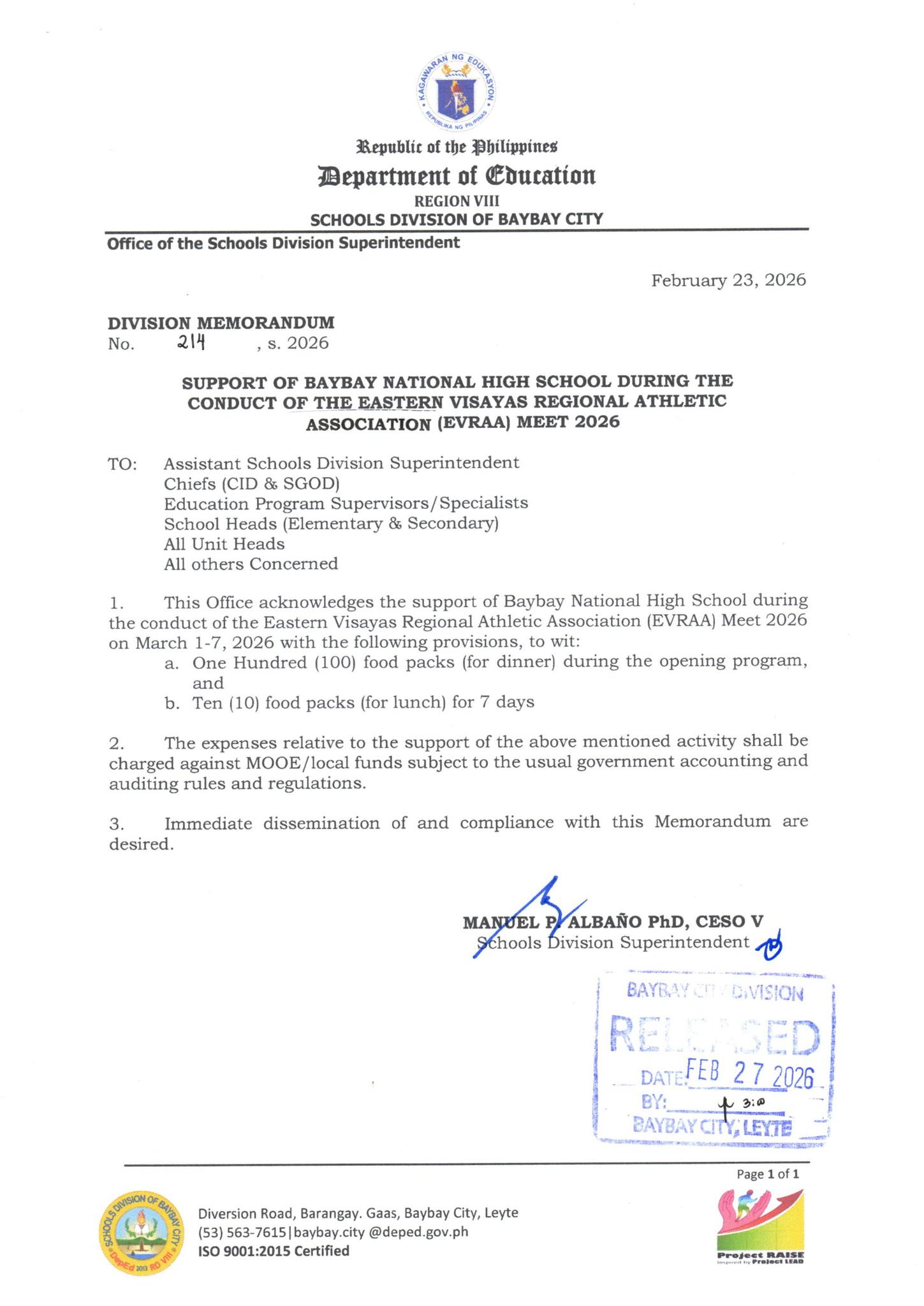 Recs Senag - DM NO. 181, S. 2026 PARTICIPATION AND... | Facebook