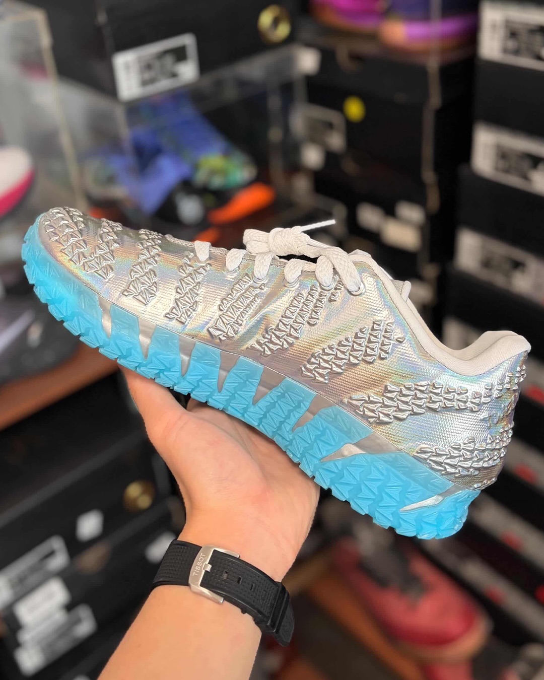 A “Metallic Silver” Jurassic Park x Nike Ja 3 colorway has