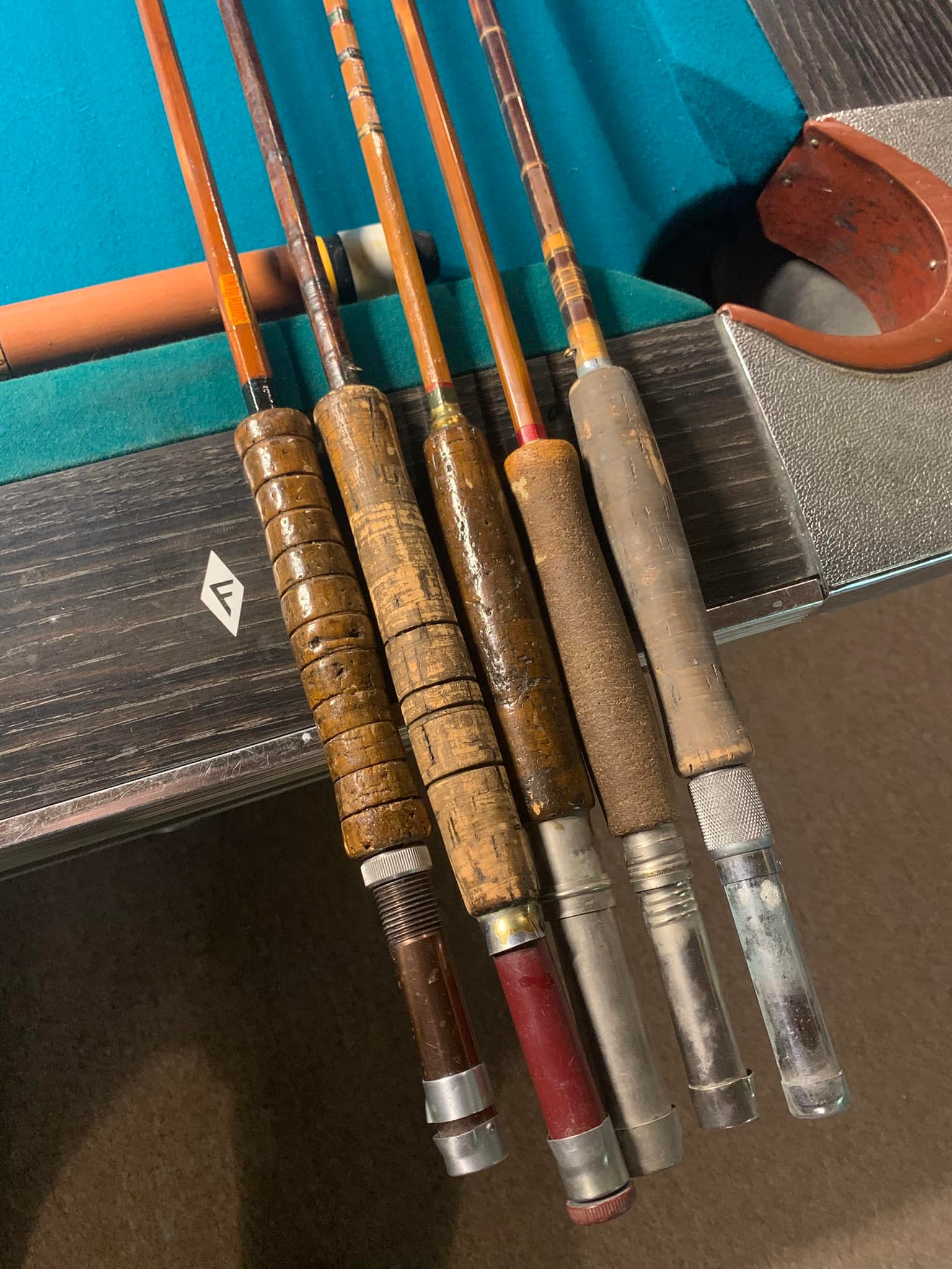 1950 bamboo fly fishing rod Complete Vintage 1950s Outfit | Ocean City Reel & Brass Tube Old Bamboo Fly Rod and