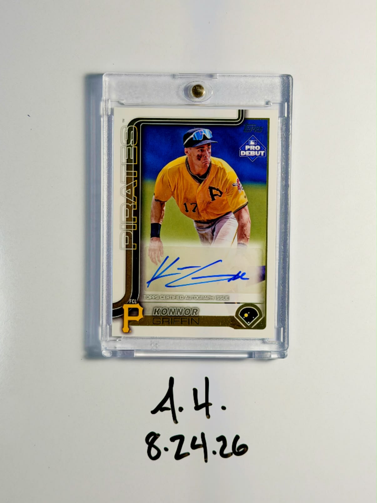 Konnor Griffin auto redemption card from 2026 Topps Chrome Baseball