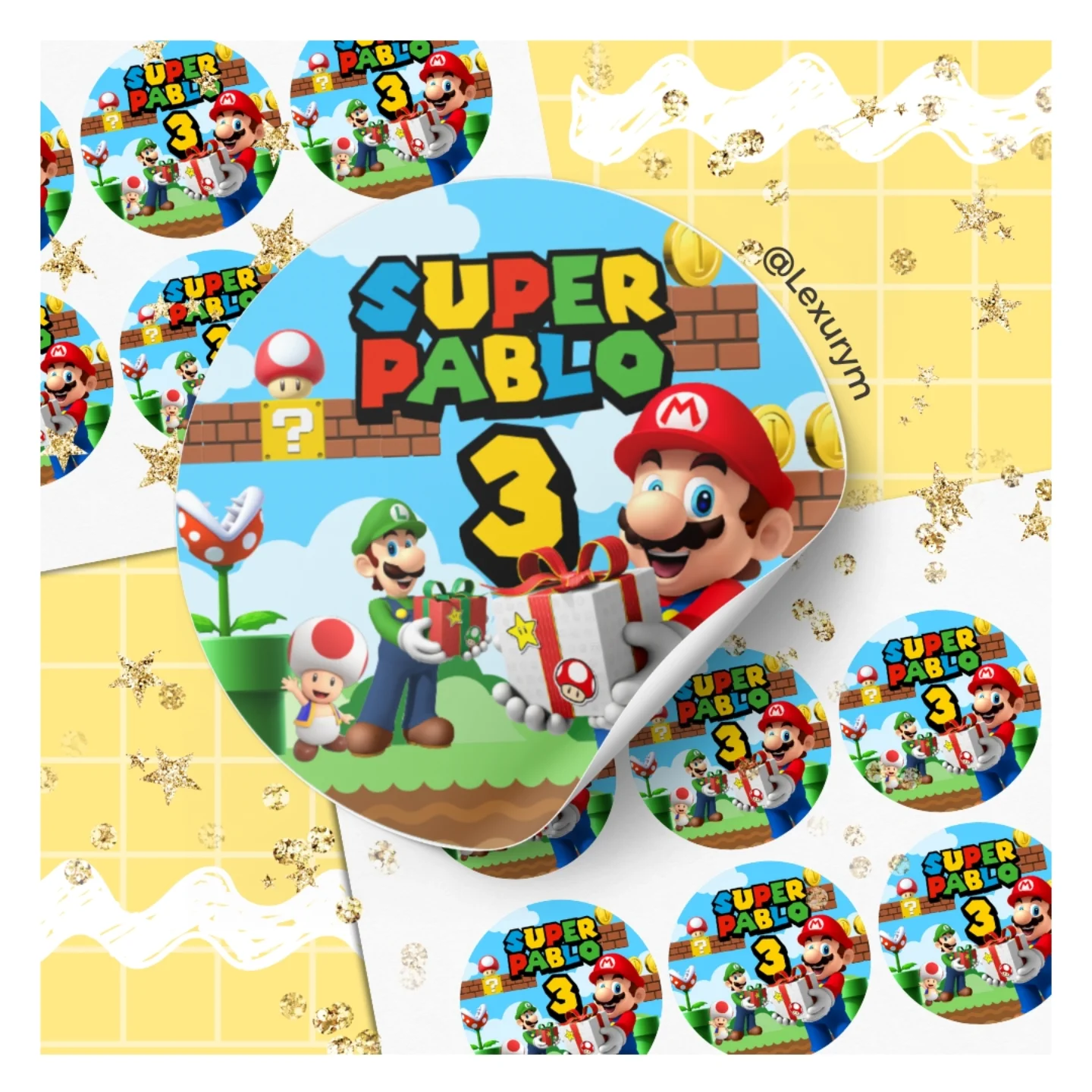 Lexurym - 🌟Super Pablo 3 🌟 Plantillas de stickers circulares ...