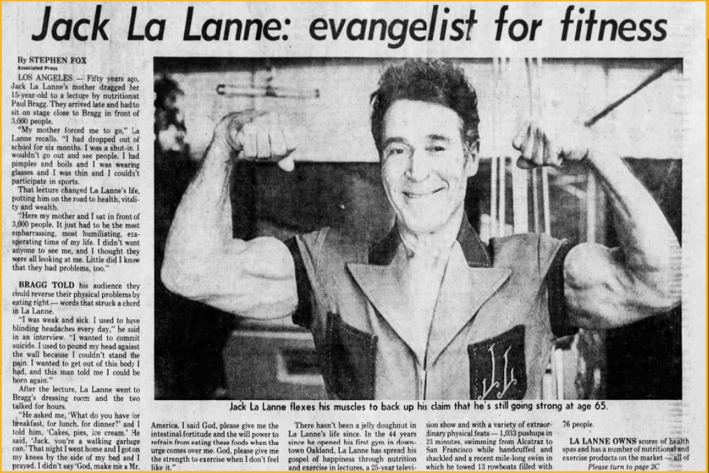 Jack - Throwback Thursday to 1980 ... Jack LaLanne in the news. | Facebook