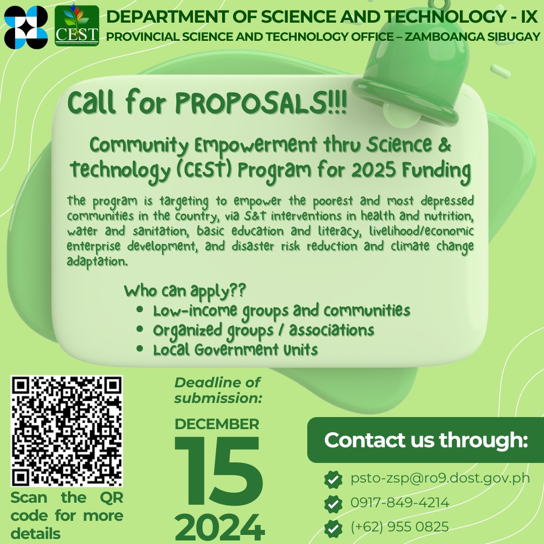CALL FOR PROPOSALS:... - DOST Regional Office No. IX | Facebook