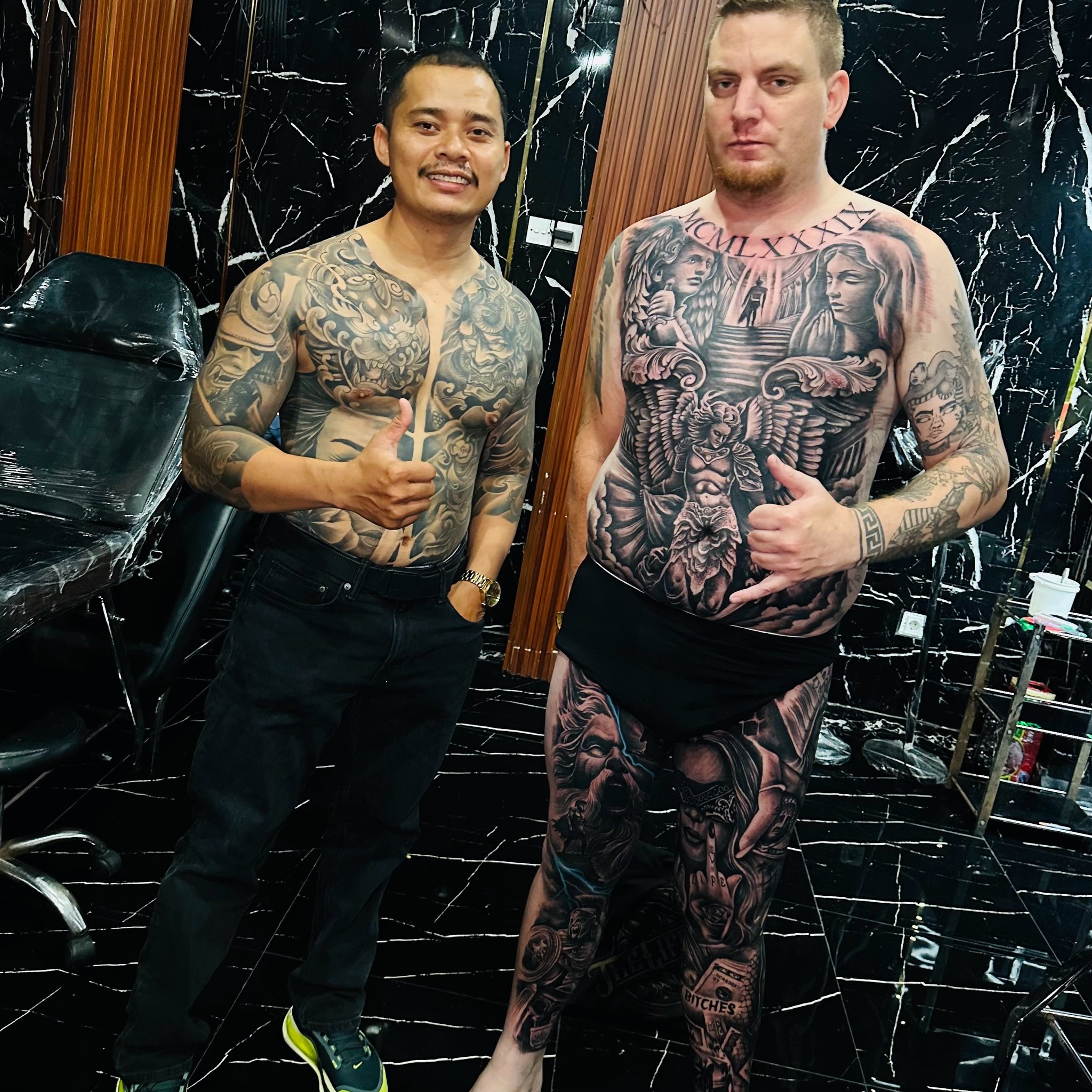Just done 🔥 Full back both arm full chest Cover-up 🔥 tattoo under ...