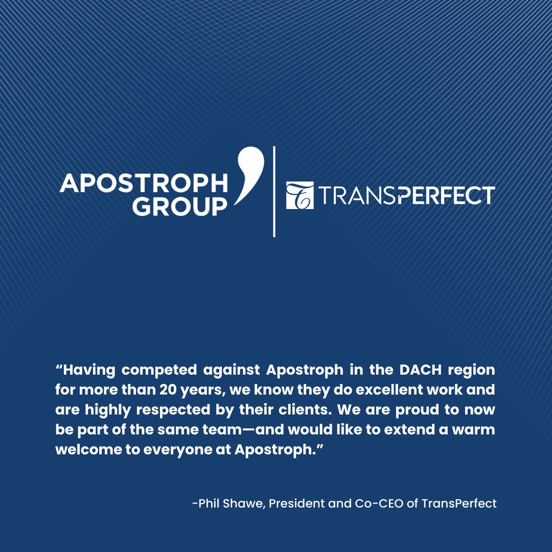 TransPerfect - Join us in welcoming Apostroph Group to TransPerfect ...