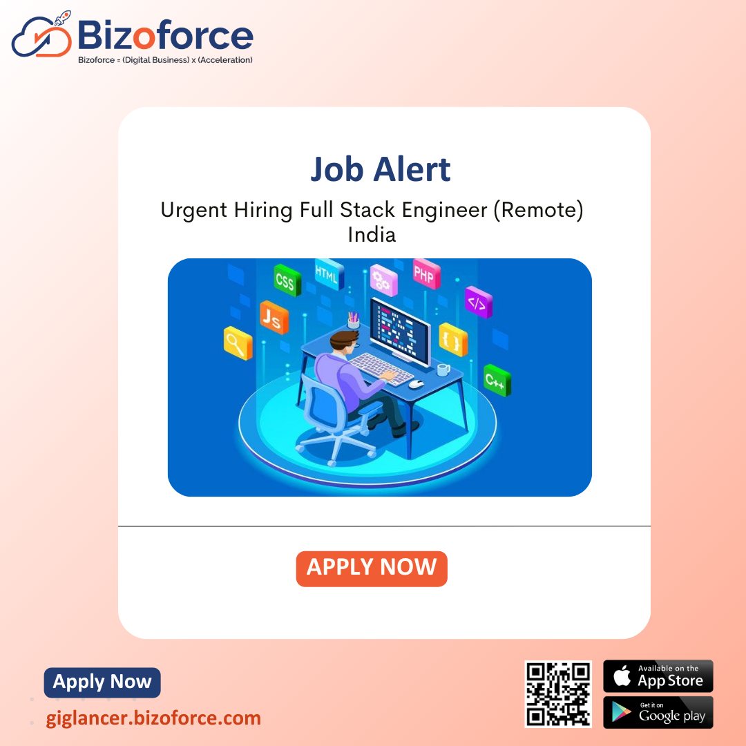 🚀 Urgent Hiring! 🚀 Looking for a Full Stack Engineer (Remote - India ...