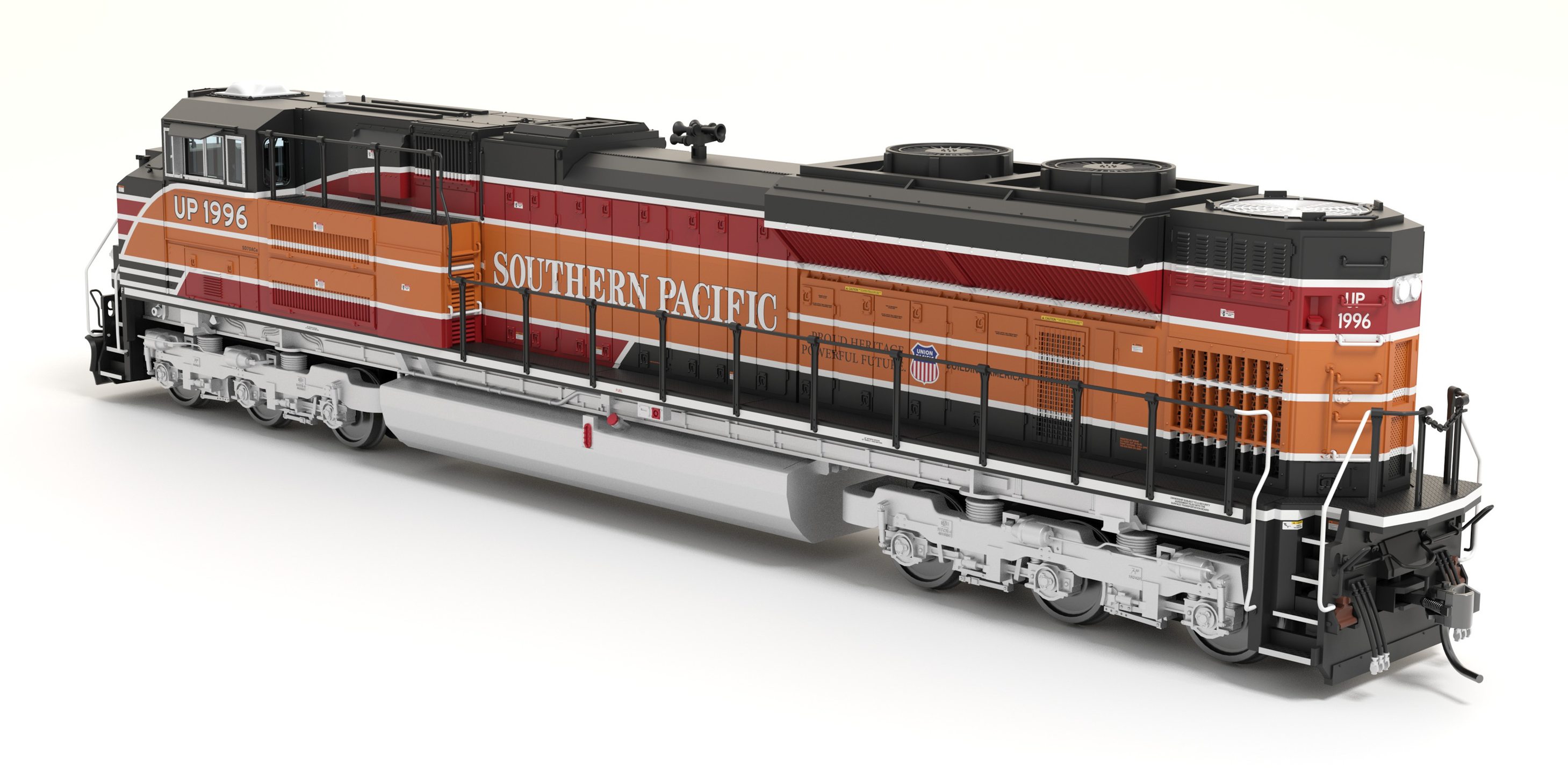 USA Union Pacific SD70MAC model train in Southern Pacific colors