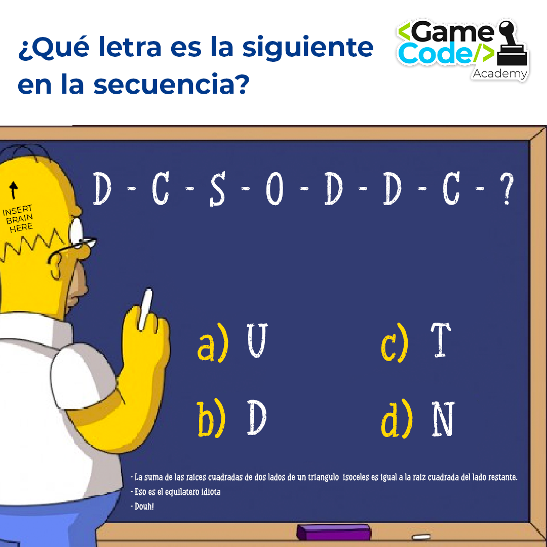 Ayuda a Homero Simpson 🍩 ¿Qué letra... - Game Code Academy
