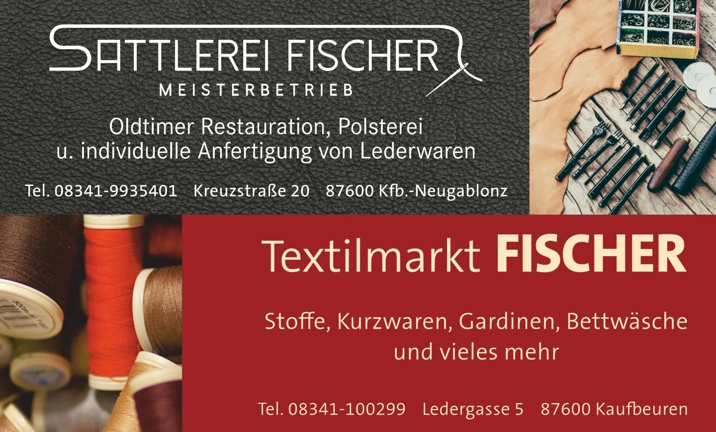 Wusstet ihr schon, dass @textilmarkt_fischer und Sattlerei Fischer zusammen gehören?🤭✂️🧵🪡 Bei uns findet ihr immer die passenden Gardinen zur frisch gepolsterten Eckbank, die richtige Bettwäsche für eure maßangefertigte Camper-Matratze oder den
