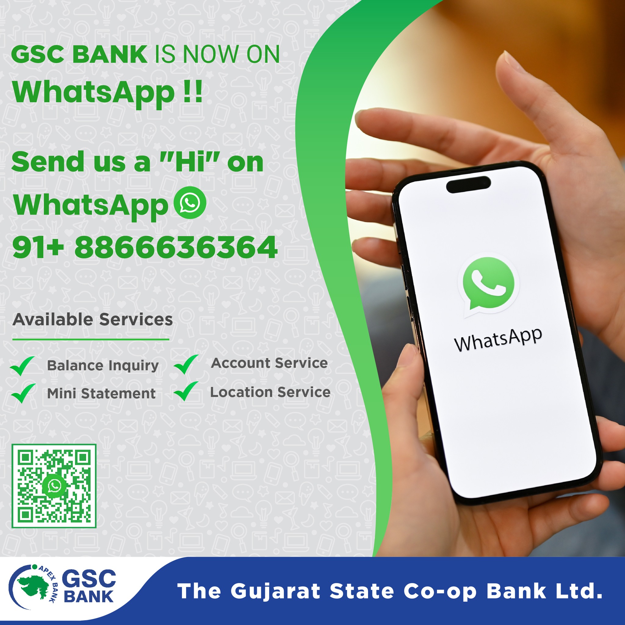 The Gujarat - GSC BANK IS NOW ON WhatsApp. JUST SAY 