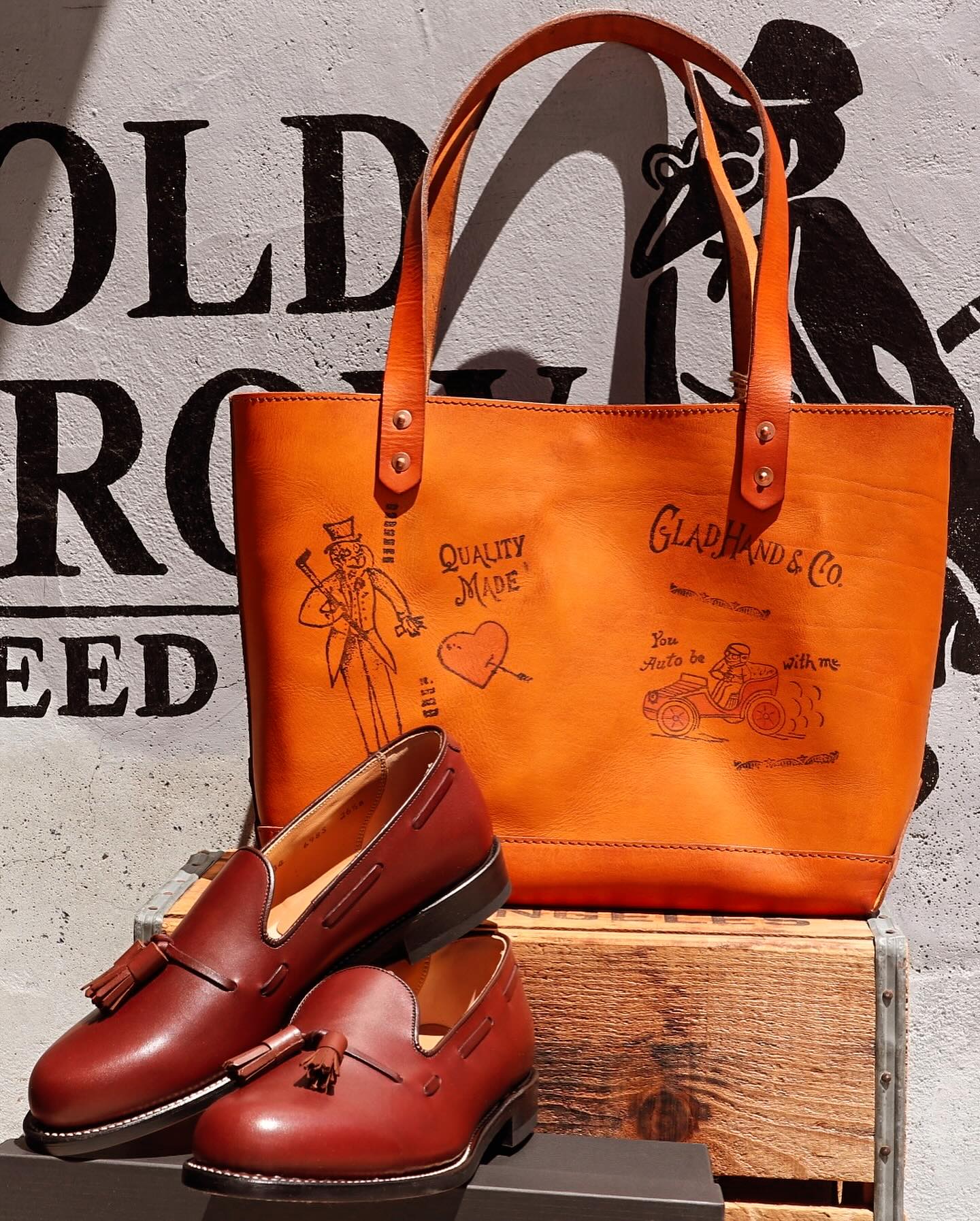 ?gladhand x Vasco? LEATHER TRAVEL TOTE BAG 