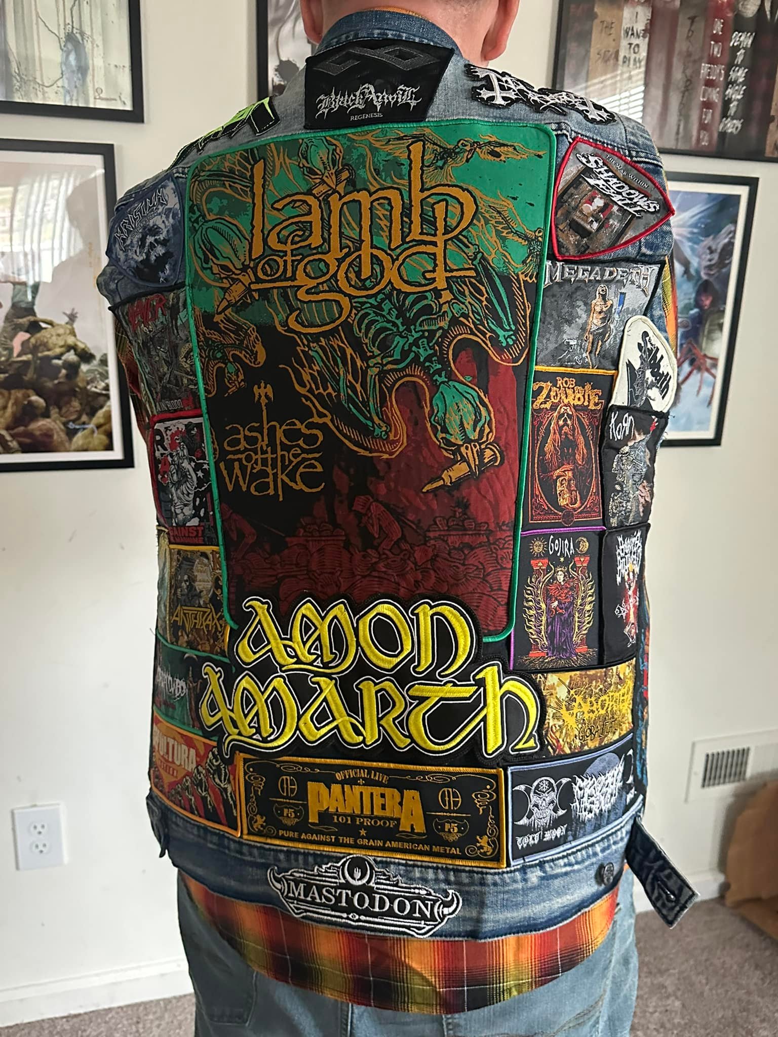 Battle vest patch job with Amon Amarth and Iron Maiden
