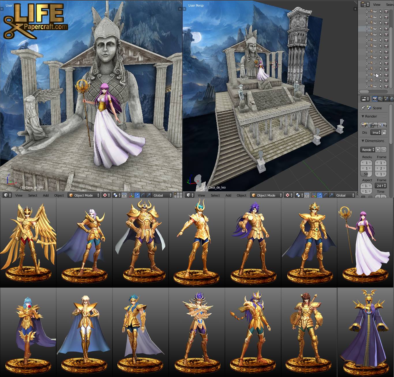 Life Papercraft - Zodiac Astral Athena Saints Projects...