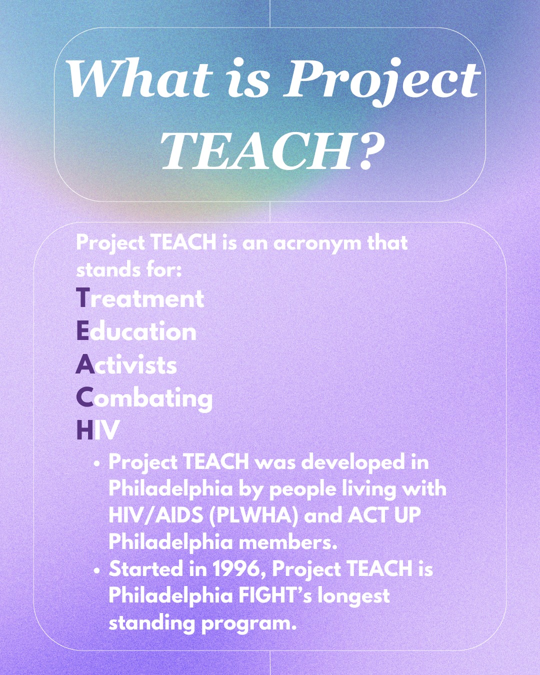Project TEACH | Philadelphia PA