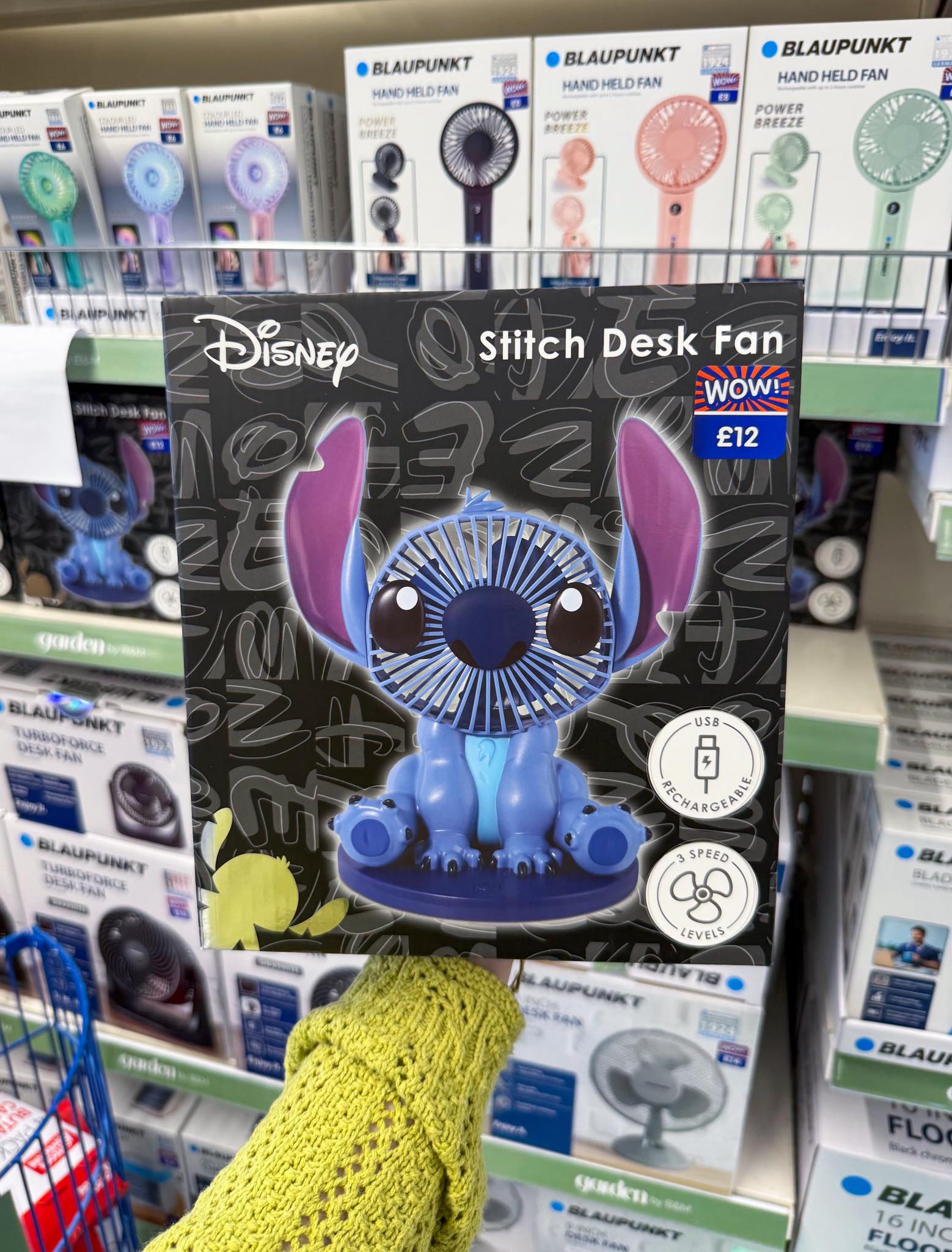 NEW Disney Stitch rechargeable desk fan spotted in B&M! 👏🏻💙💨