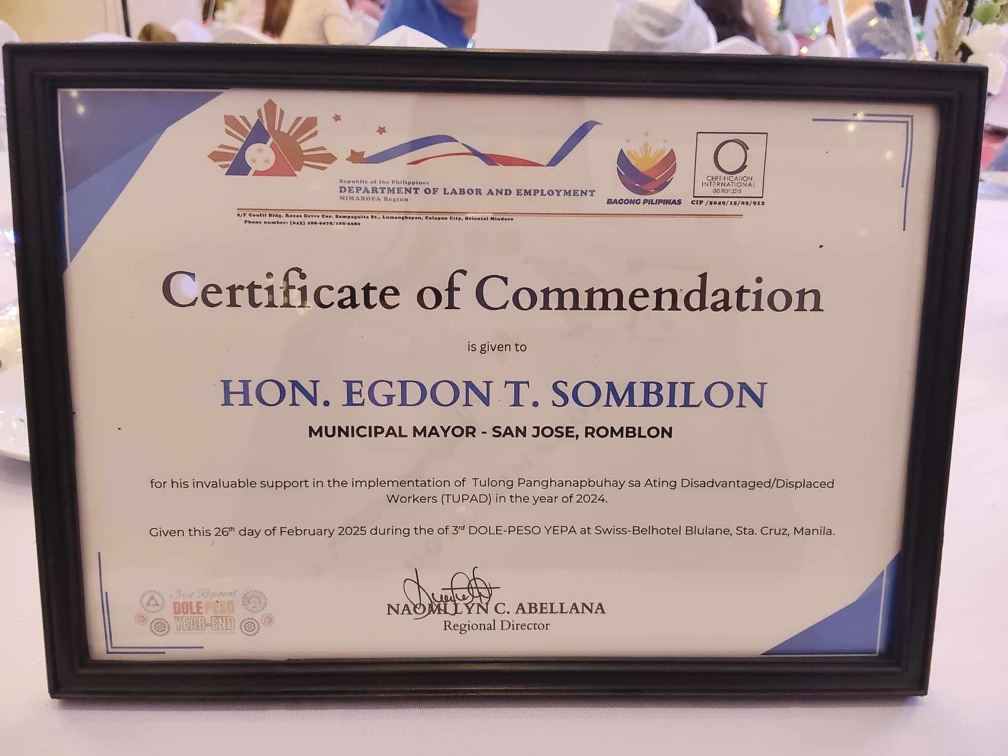 Former Mayor Egdon T. Sombilon
