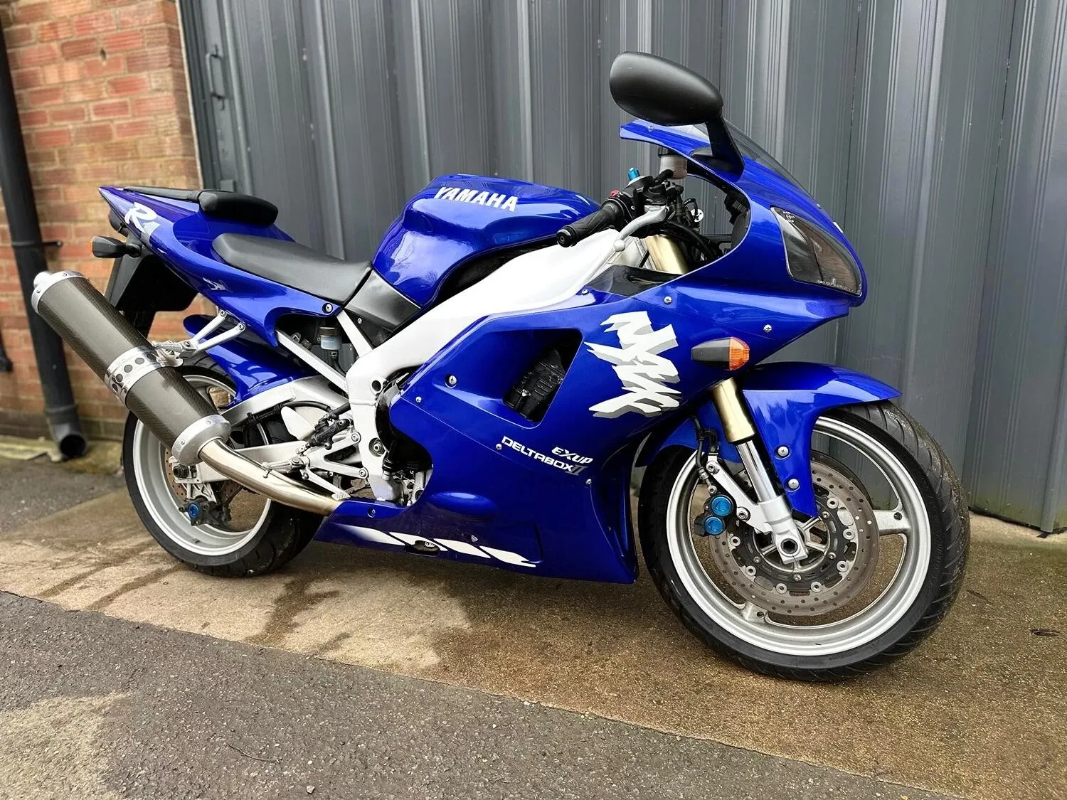 A stunning blue 1998 Yamaha R1, with only 12,400 miles, stored in