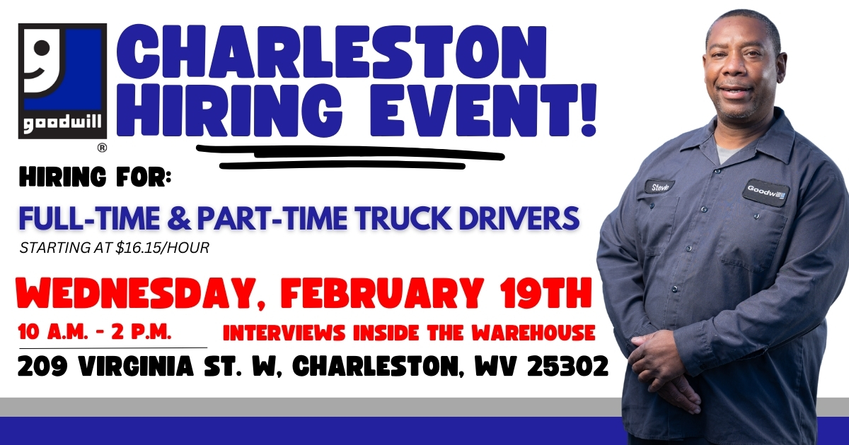 Goodwill - 📢 CHARLESTON GOODWILL IS HIRING Full-time & Part-time truck ...