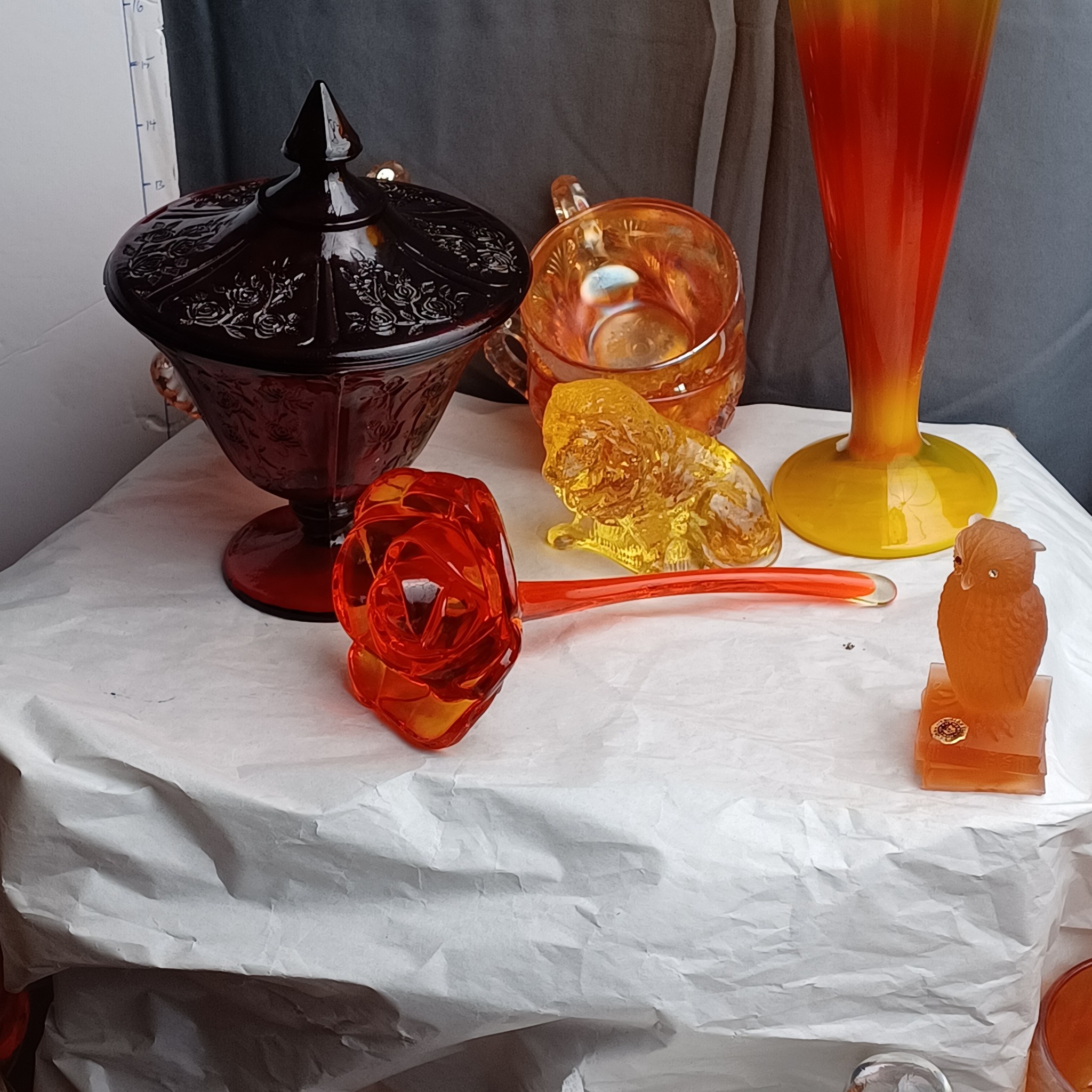 Viking glass gypsy rose in persimmon