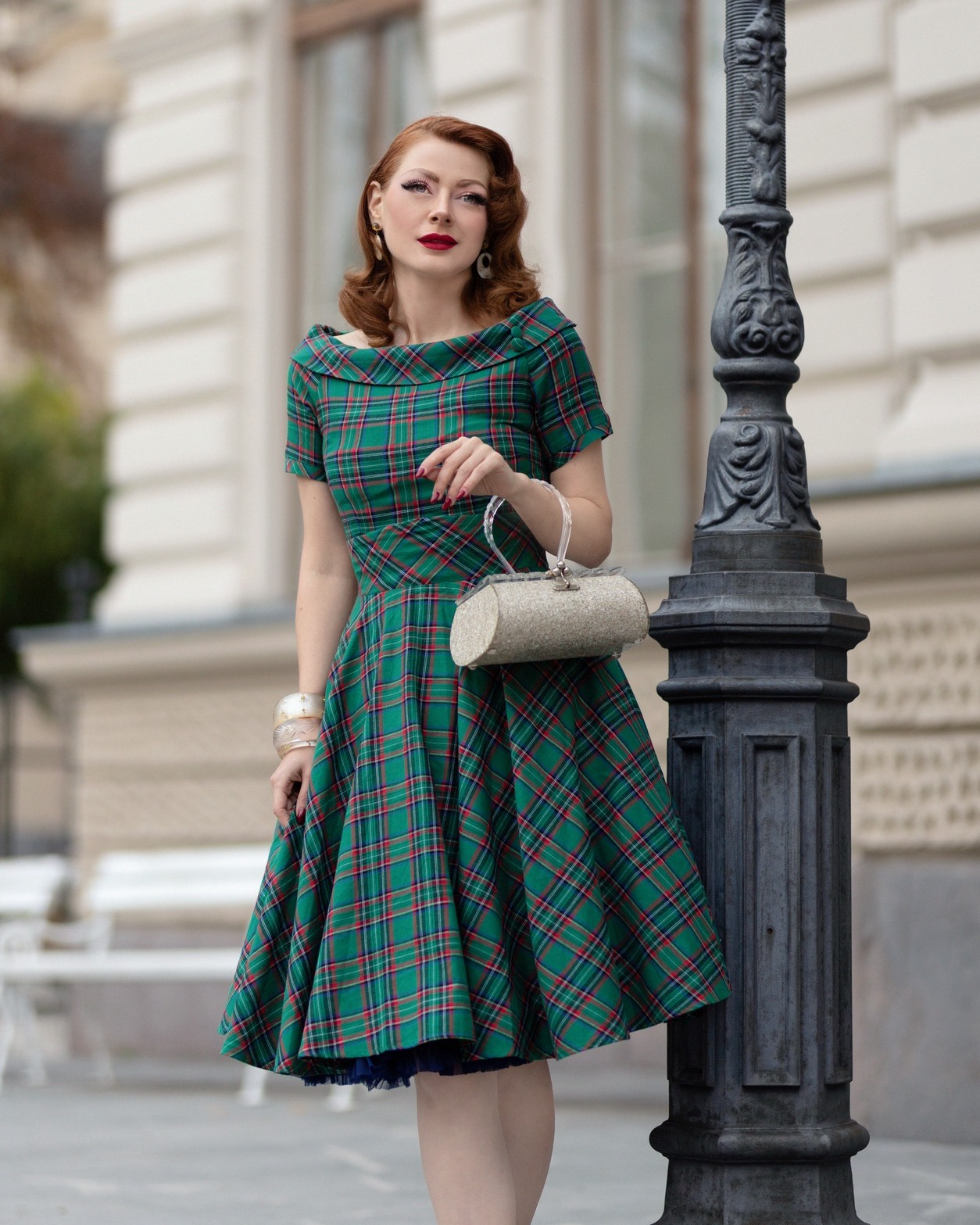 green plaid swing dress Autumn's calling for dark plaid! 🍂💚 This Darlene Vintage is the perfect mix of cosy, chic, and classic style 💃✨ 🛒 https://tinyurl.com/5dbnprpx Christmas dress