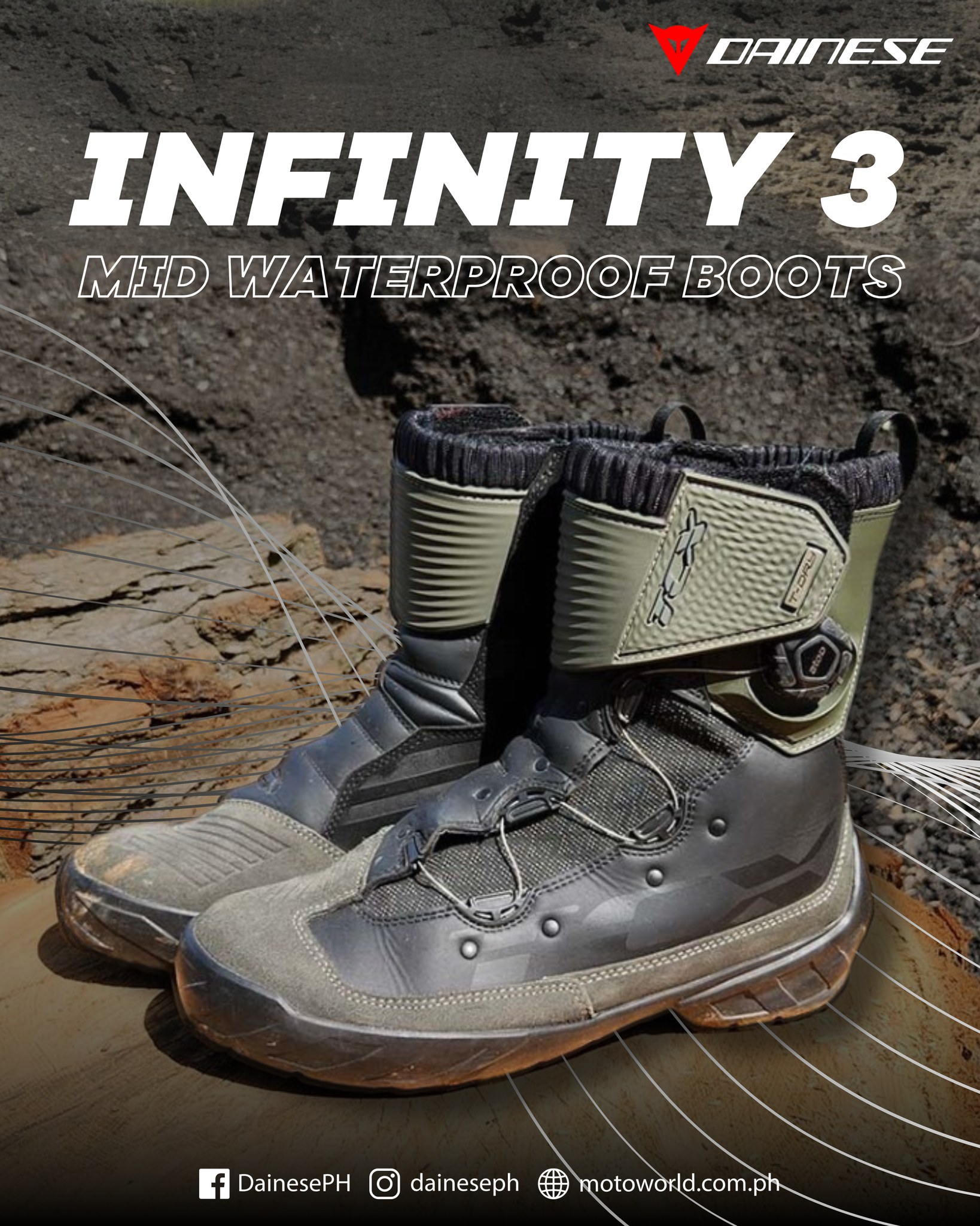Dainese - Conquer any terrain with TCX Infinity 3 Mid Waterproof