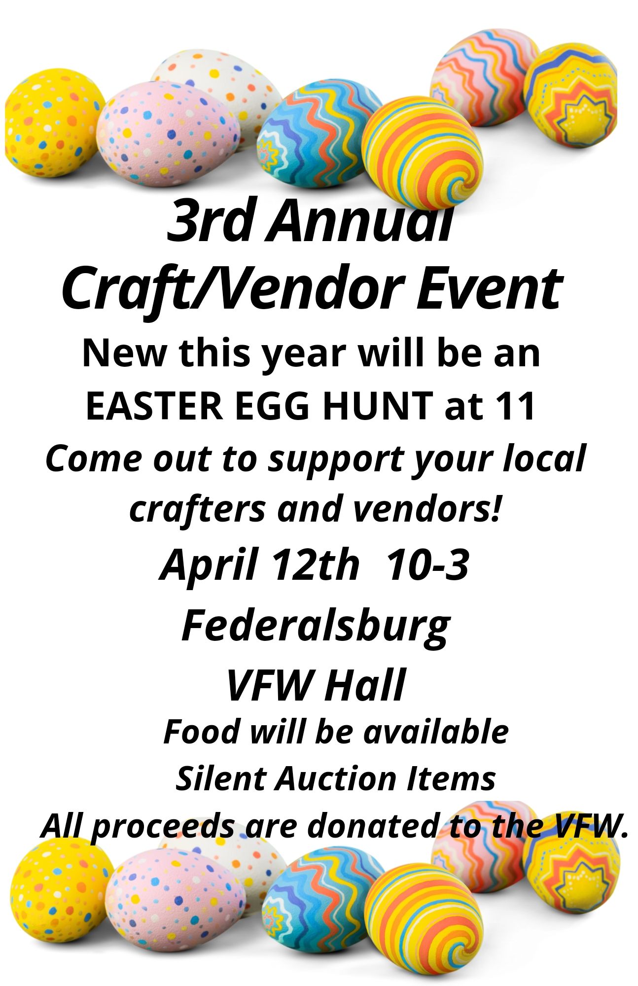 3rd Annual Craft/Vendor Event with Easter Egg Hunt